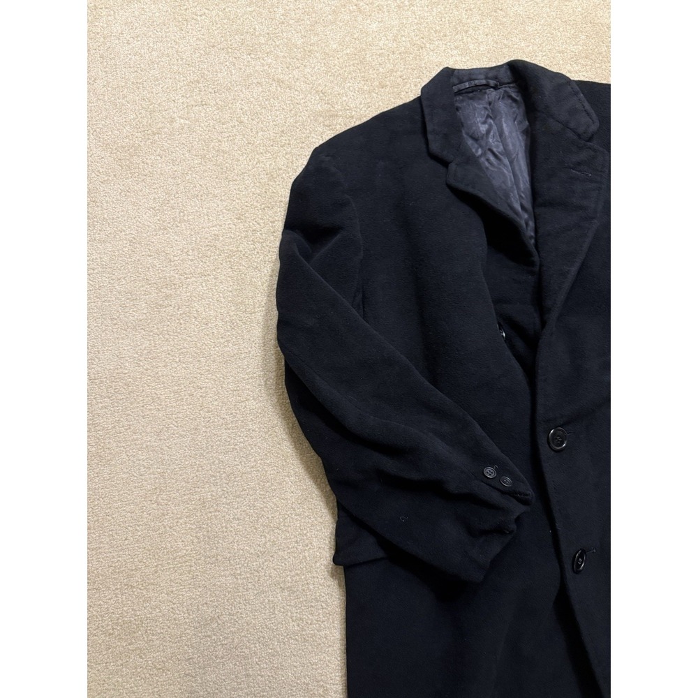 Hickey Freeman Cashmere? Wool? Trench Over Coat Black - Picture 4 of 14
